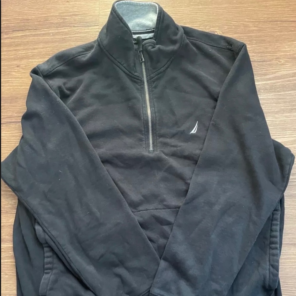 Nautica Half Zip Sweatshirt Sweater Black Mens M